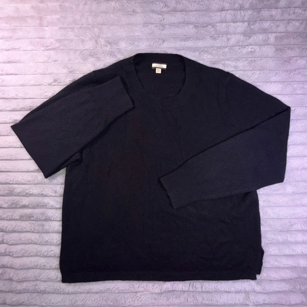 J.Crew Sweater Men 2XL Pullover Black Cashmere Knit Crew Neck Outdoor XXL Luxury